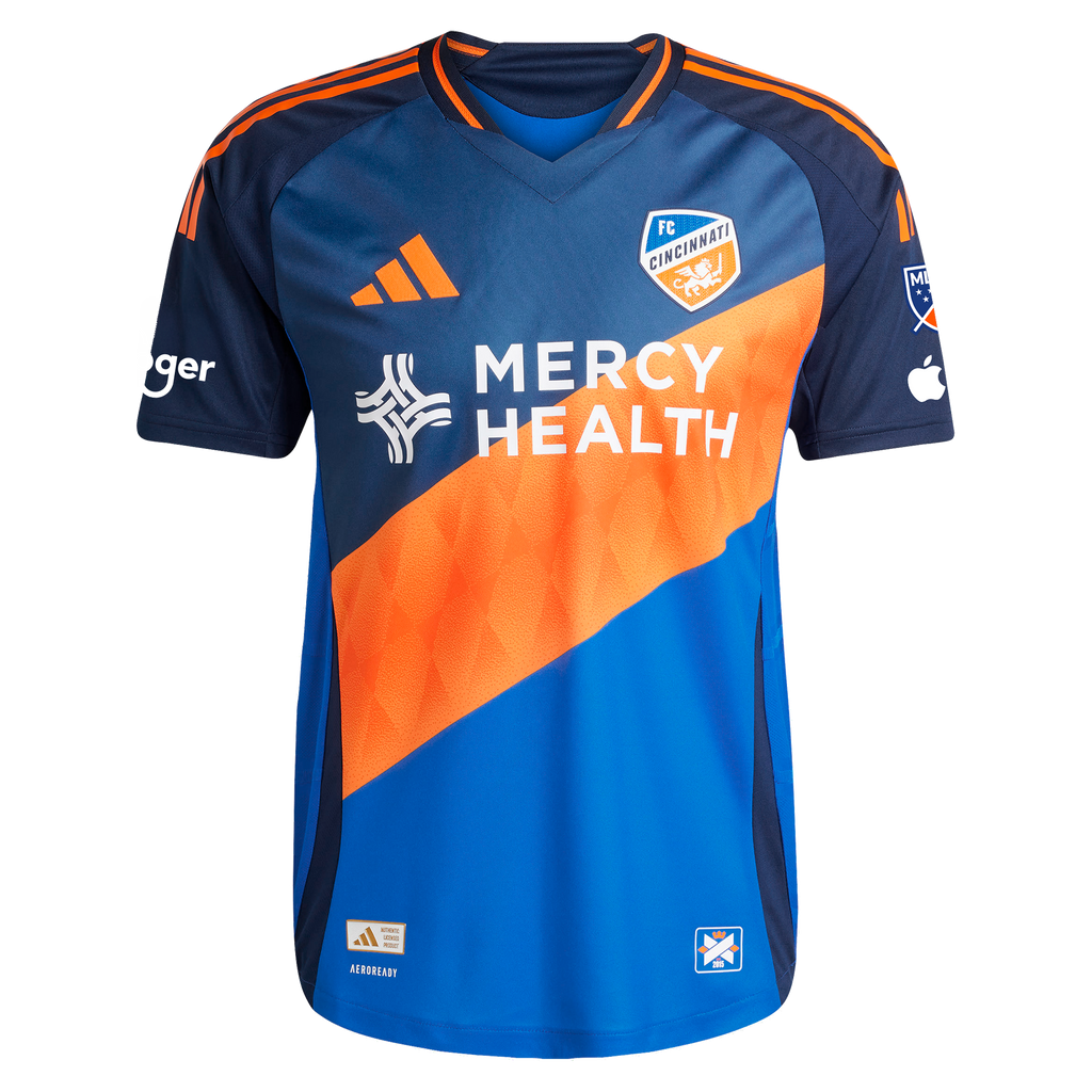 Men's FC Cincinnati Evander da Silva Ferreira Blue 2025 Orange and Blue Legacy Kit On-Field Authentic Jersey
