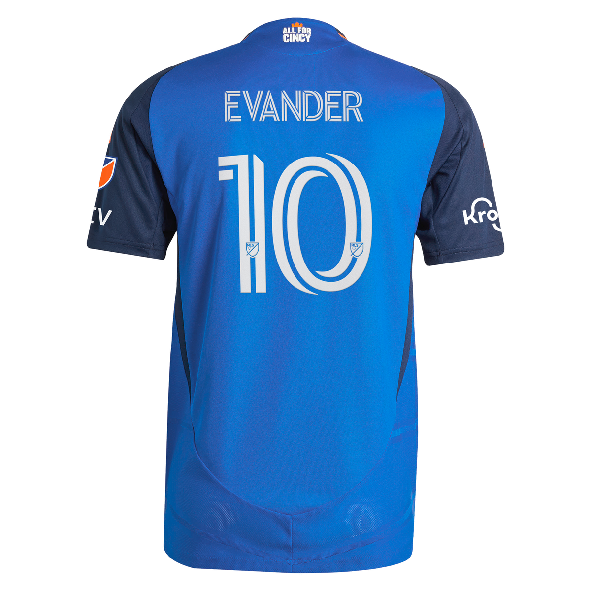 Men's FC Cincinnati Evander da Silva Ferreira Blue 2025 Orange and Blue Legacy Kit On-Field Authentic Jersey