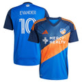 Men's FC Cincinnati Evander da Silva Ferreira Blue 2025 Orange and Blue Legacy Kit Replica Jersey