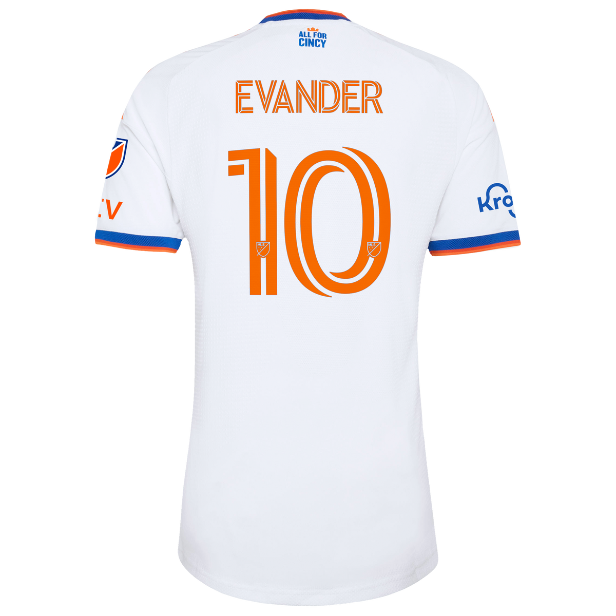 Men's FC Cincinnati Evander da Silva Ferreira White 2026 The Seven Hills Kit On-Field Authentic Patch Jersey