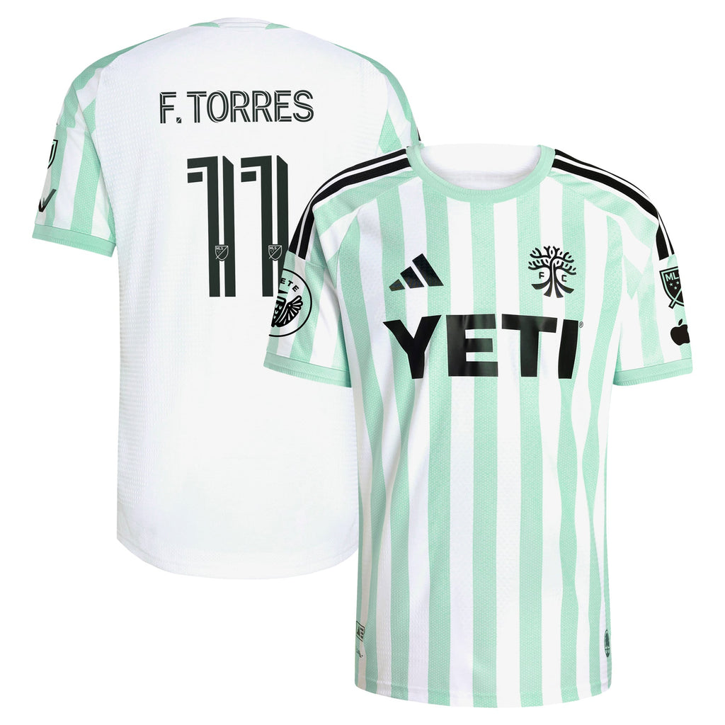 Men's Austin FC Facundo Torres White 2026 The Rooted Kit On-Field Authentic Patch Jersey