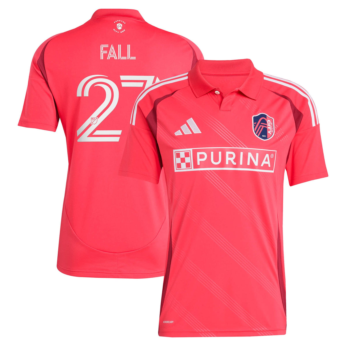 Men's St. Louis CITY SC Fallou Fall Red 2025 Forever CITY Red Replica Jersey