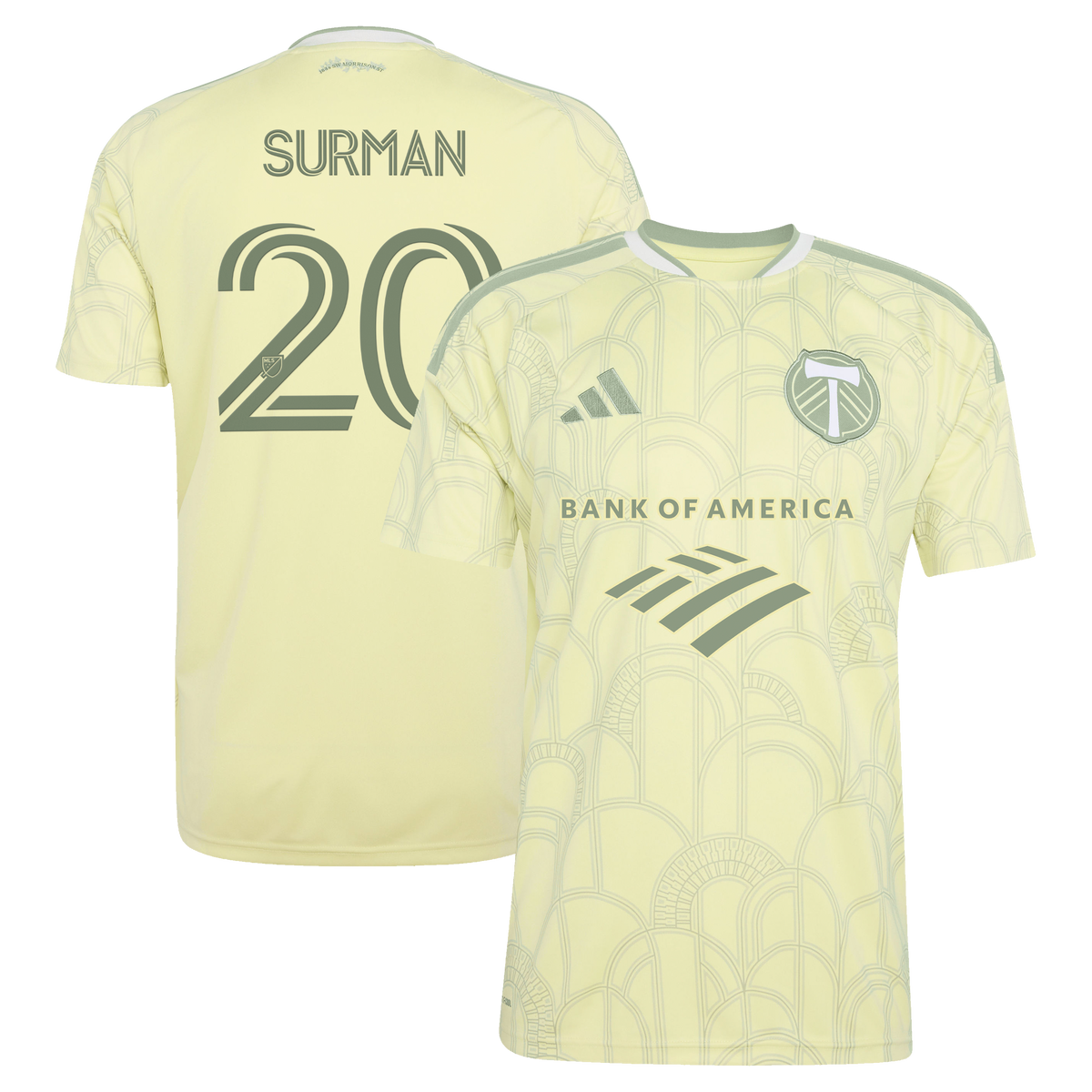 Men's Portland Timbers Finn Surman Yellow 2026 Civic Stadium Kit Replica Jersey