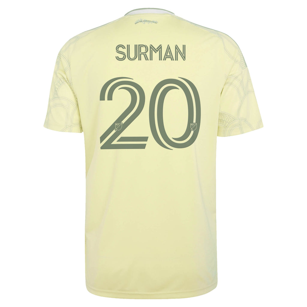 Men's Portland Timbers Finn Surman Yellow 2026 Civic Stadium Kit Replica Jersey