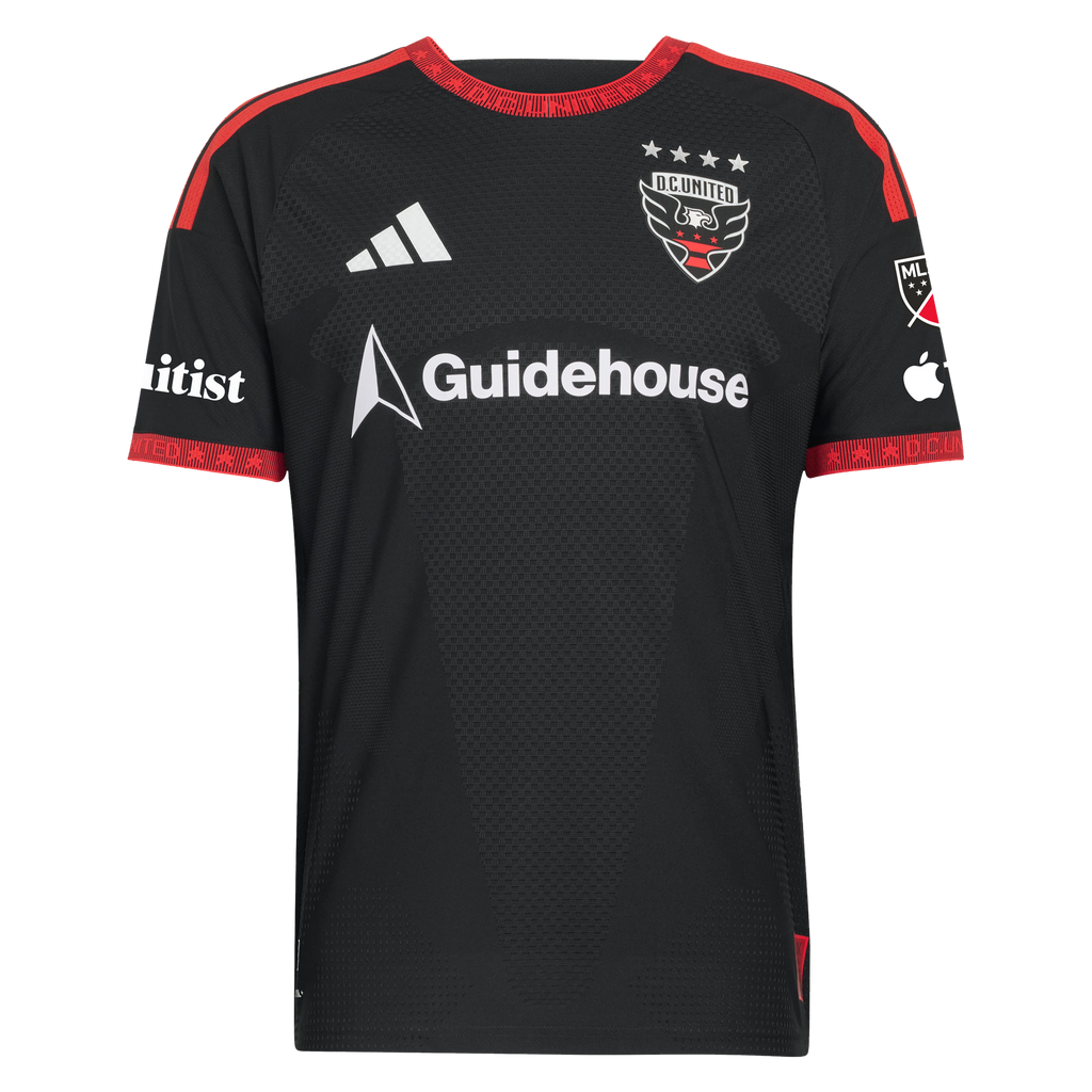 Men's D.C. United Gabriel Pirani Black 2026 Black-and-Red Kit On-Field Authentic Patch Jersey