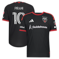 Men's D.C. United Gabriel Pirani Black 2026 Black-and-Red Kit On-Field Authentic Patch Jersey