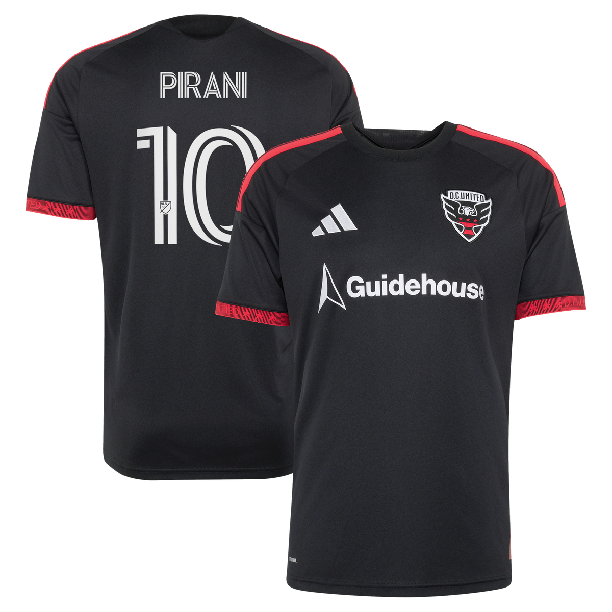 Men's D.C. United Gabriel Pirani Black 2026 Black-and-Red Kit Replica Jersey