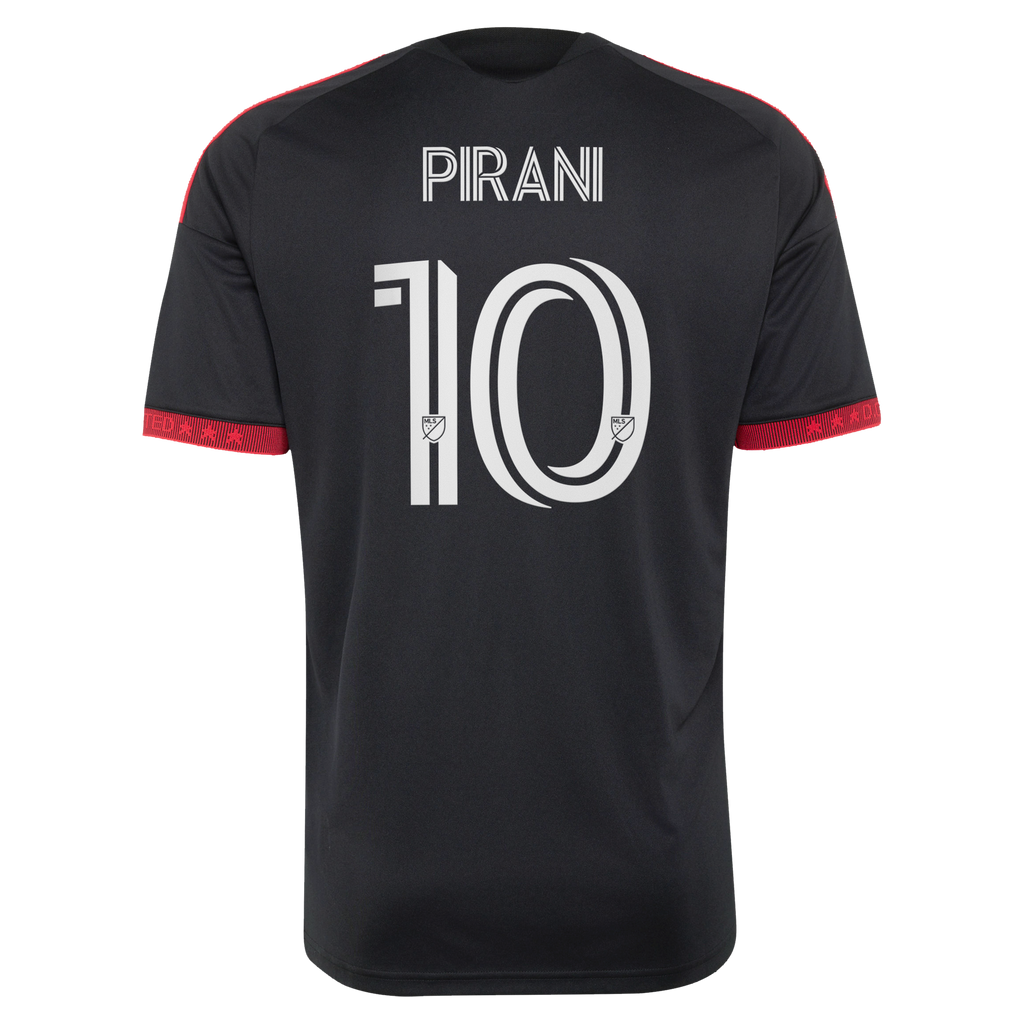 Men's D.C. United Gabriel Pirani Black 2026 Black-and-Red Kit Replica Jersey