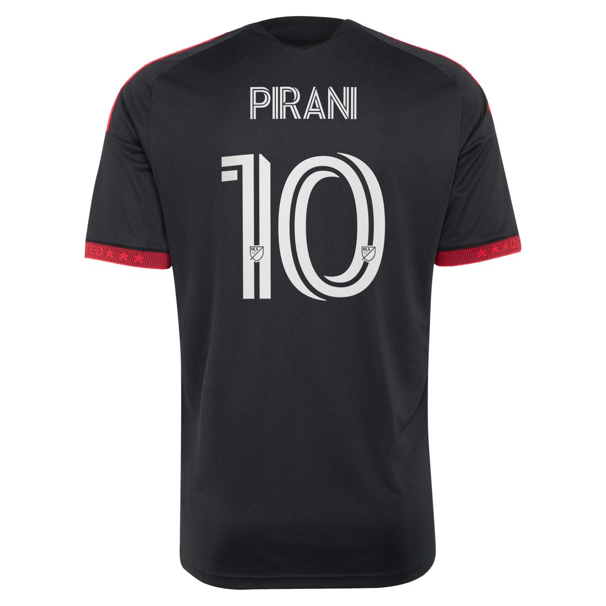Men's D.C. United Gabriel Pirani Black 2026 Black-and-Red Kit Replica Jersey