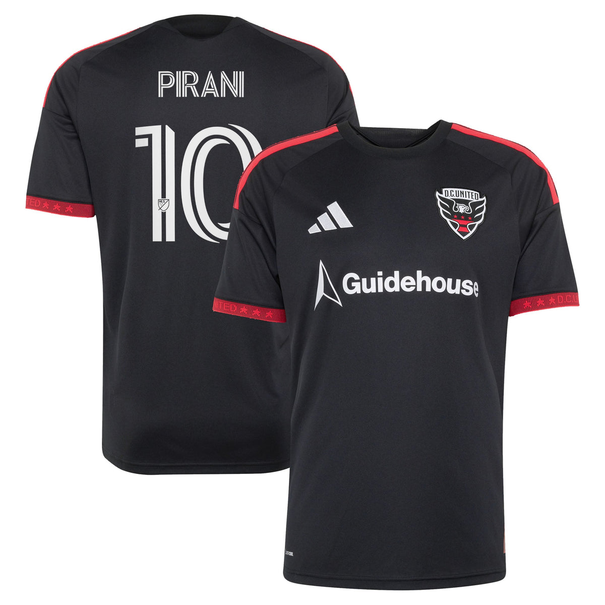 Men's D.C. United Gabriel Pirani Black 2026 Black-and-Red Kit Replica Jersey