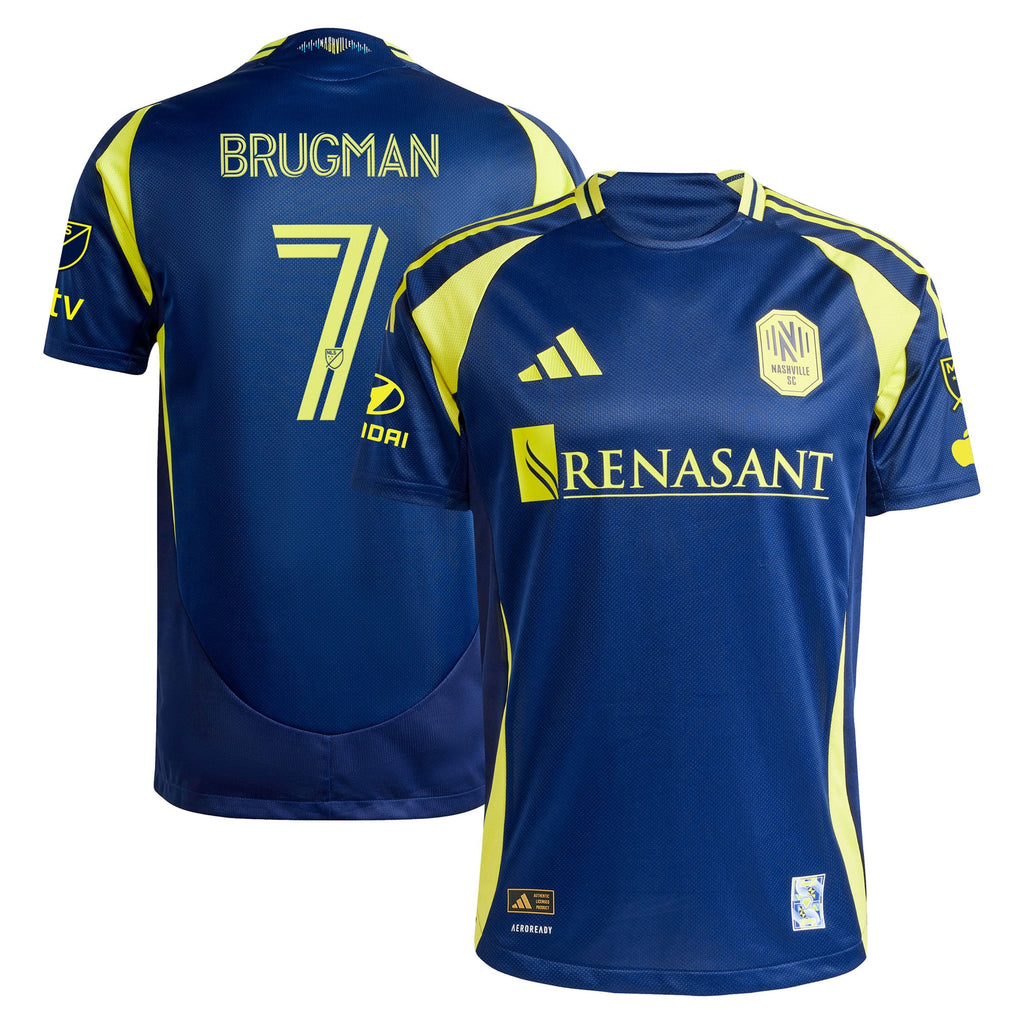 Men's Nashville SC Gastón Brugman Navy 2025 The Heart Of Nashville Kit Authentic Player Jersey