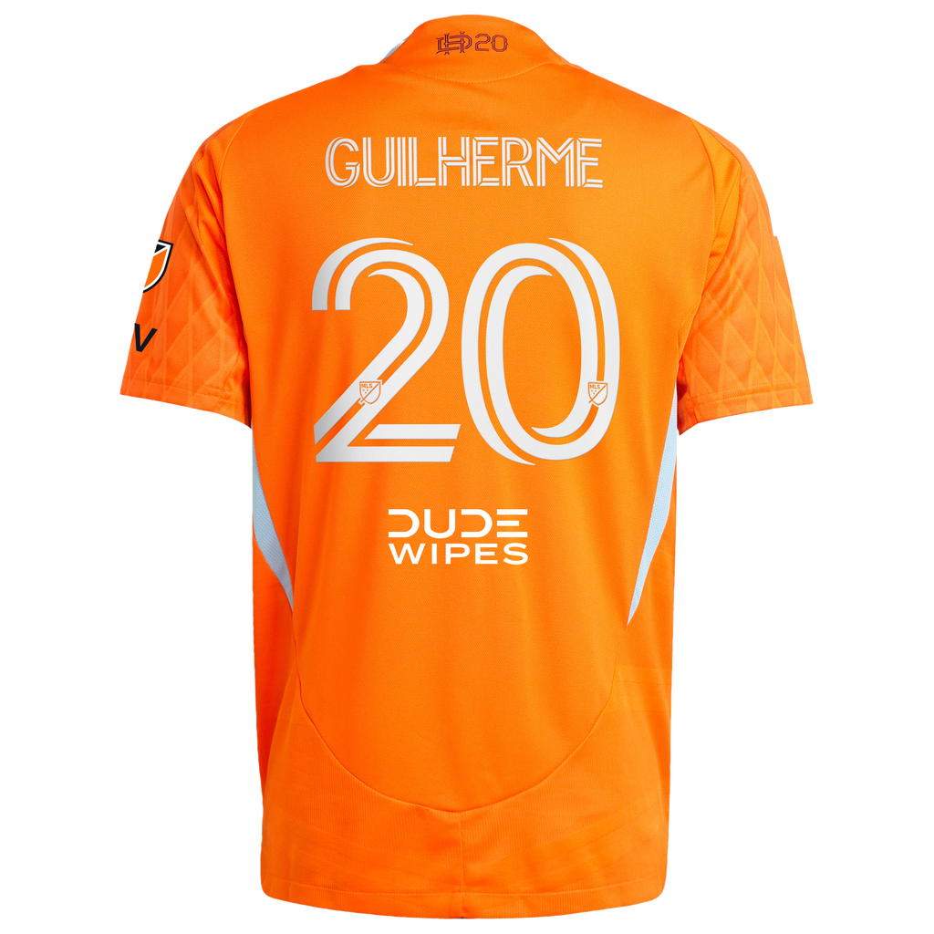 Men's Houston Dynamo FC Guilherme Augusto Vieira dos Santos Orange 2025 Season 20 On-Field Authentic Jersey