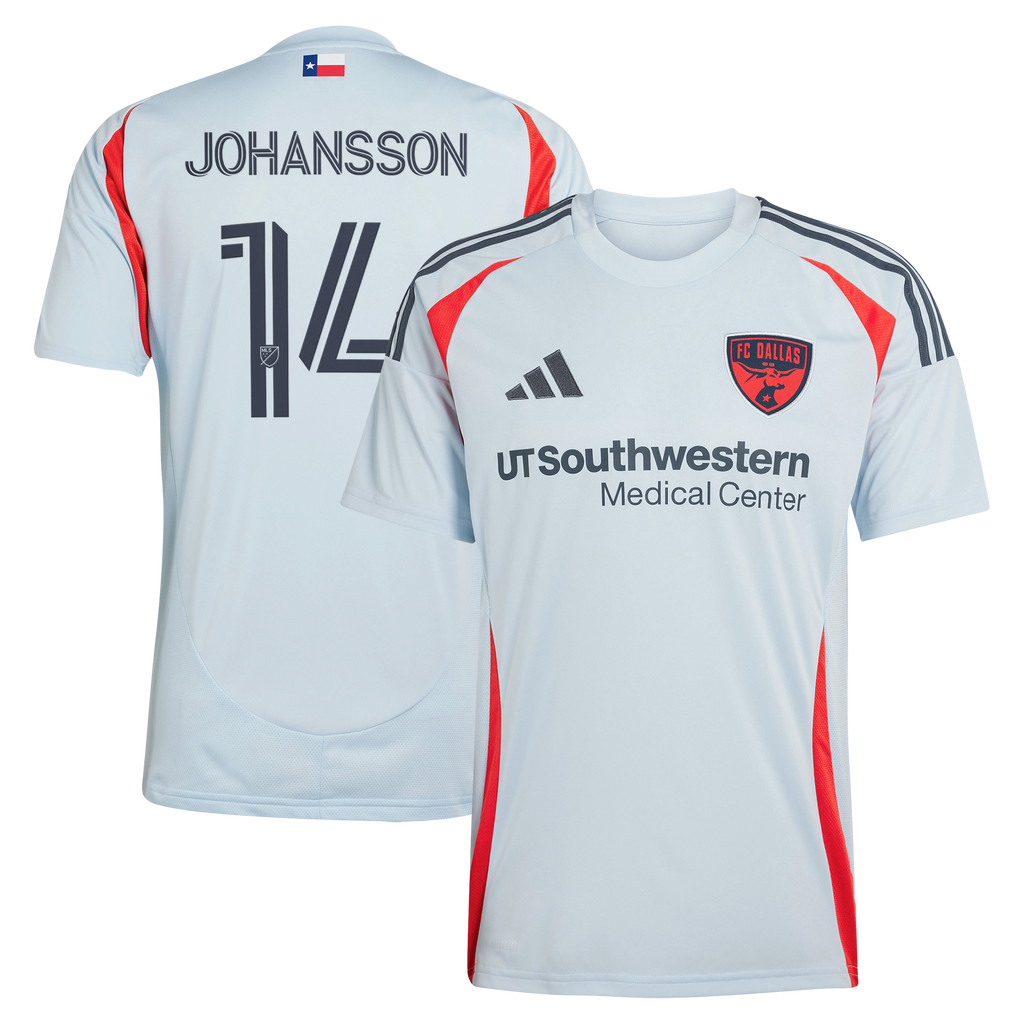 Men's FC Dallas Herman Johansson Light Blue 2025 The Inferno Kit Replica Jersey