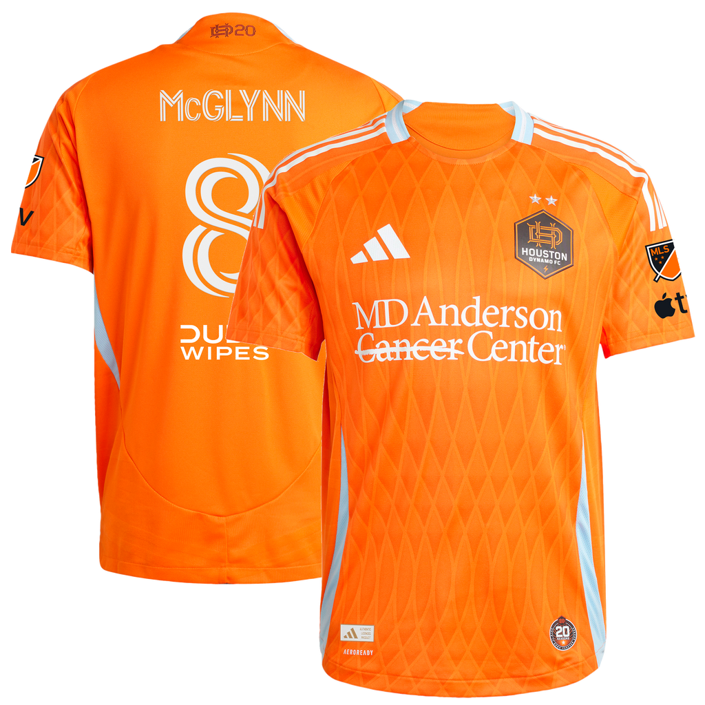 Men's Houston Dynamo FC Jack McGlynn Orange 2025 Season 20 On-Field Authentic Jersey