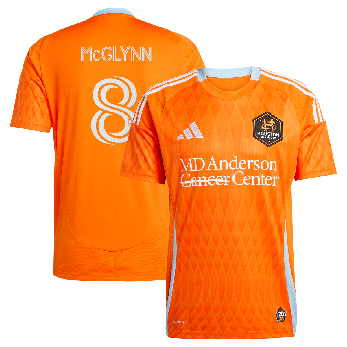 Men's Houston Dynamo FC Jack McGlynn Orange 2025 Season 20 Replica Jersey