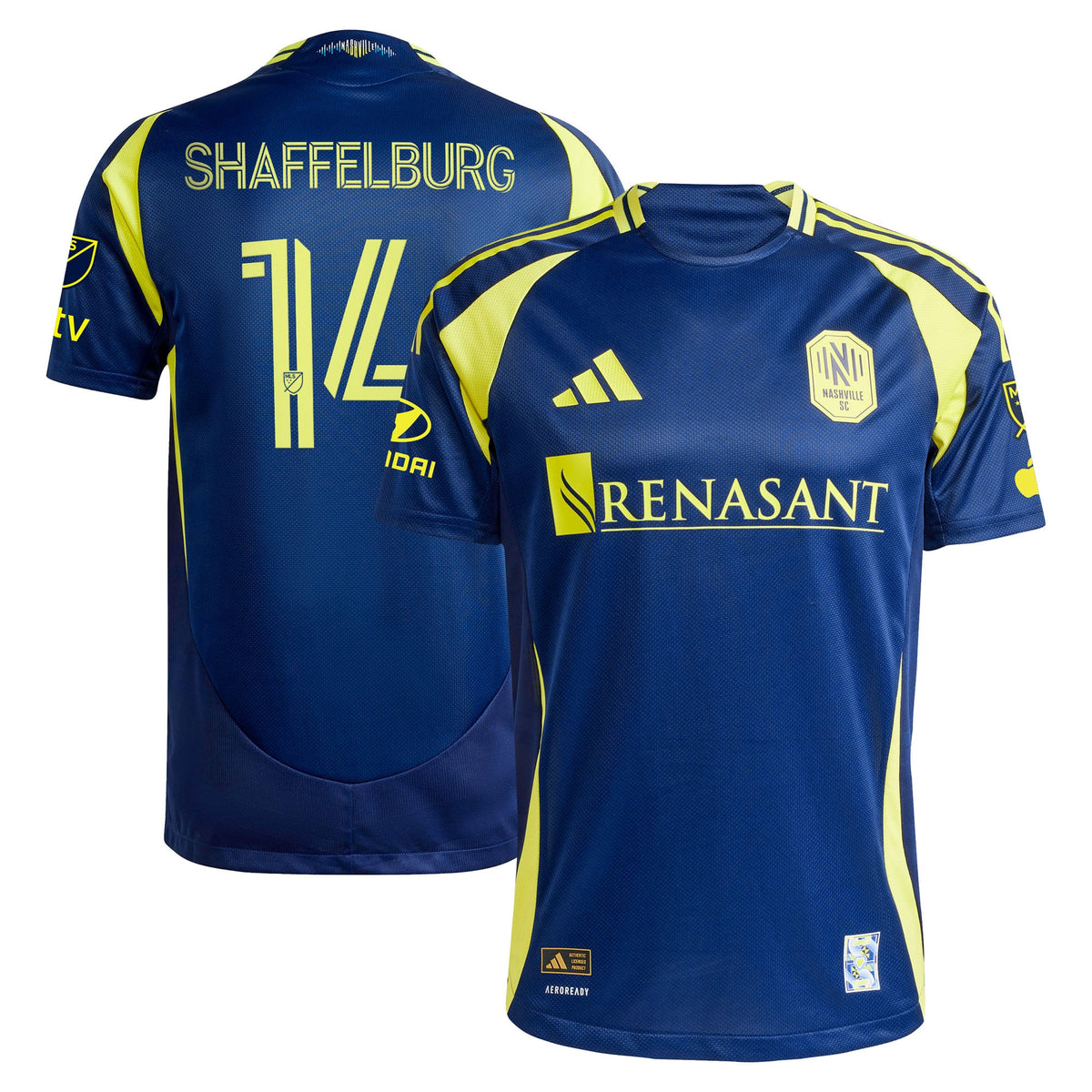 Men's Nashville SC Jacob Shaffelburg Navy 2025 The Heart Of Nashville Kit Authentic Player Jersey