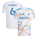 Men's San Diego FC Jeppe Tverskov White 2026 Unprecedented Unity Kit On-Field Authentic Patch Jersey