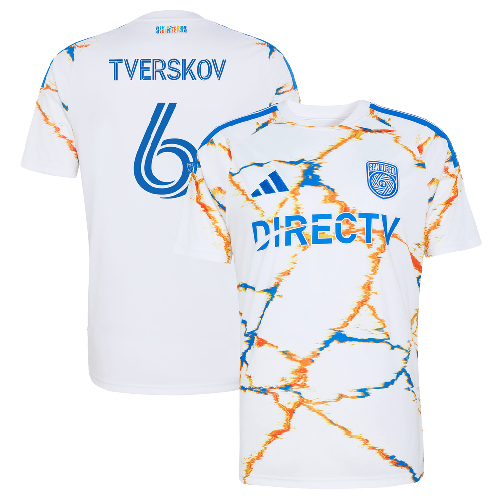 Men's San Diego FC Jeppe Tverskov White 2026 Unprecedented Unity Kit Replica Jersey