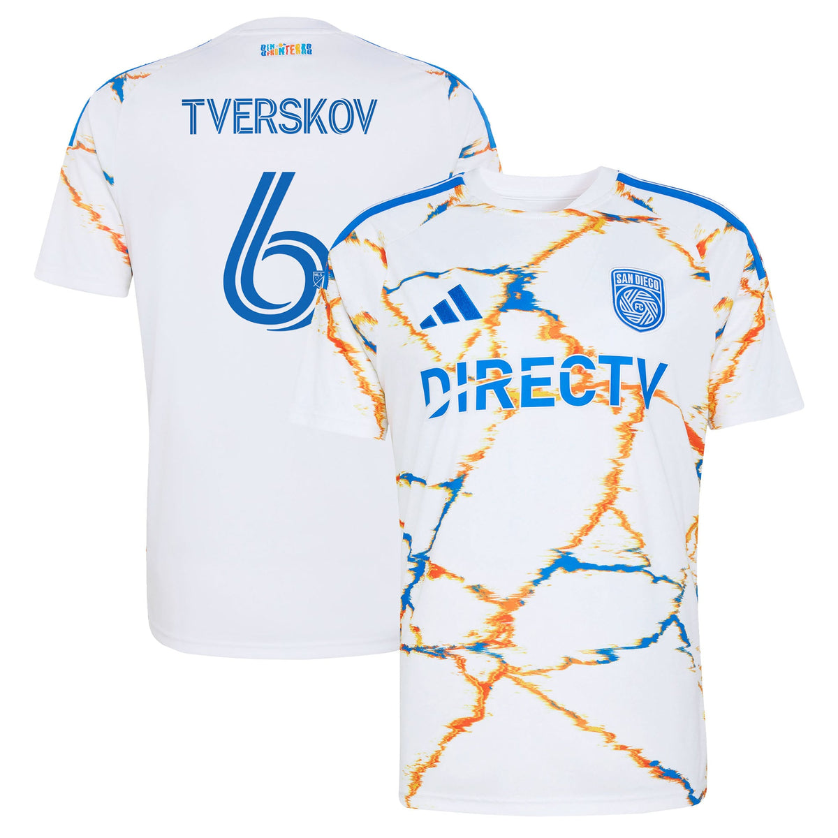 Men's San Diego FC Jeppe Tverskov White 2026 Unprecedented Unity Kit Replica Jersey