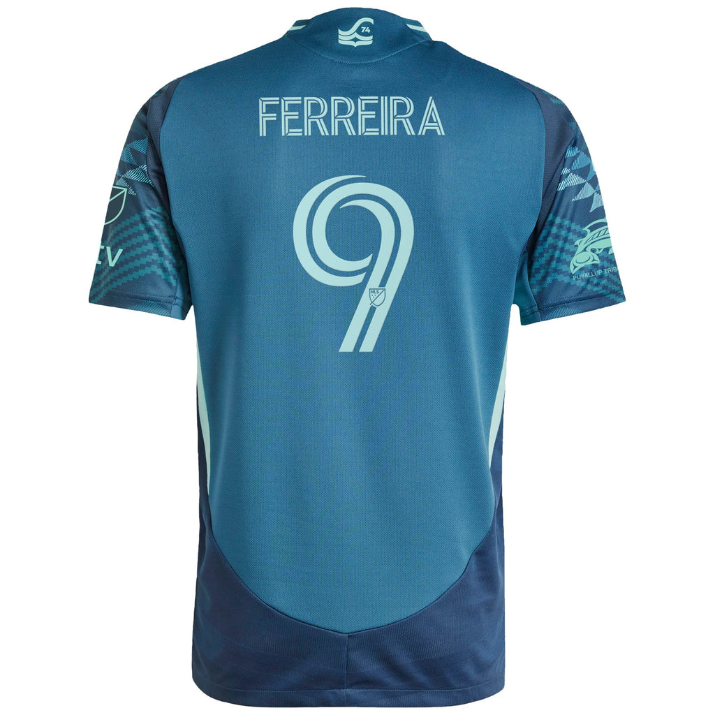Men's Seattle Sounders FC Jesus Ferreira Blue 2025 The Salish Sea Kit Authentic Player Jersey