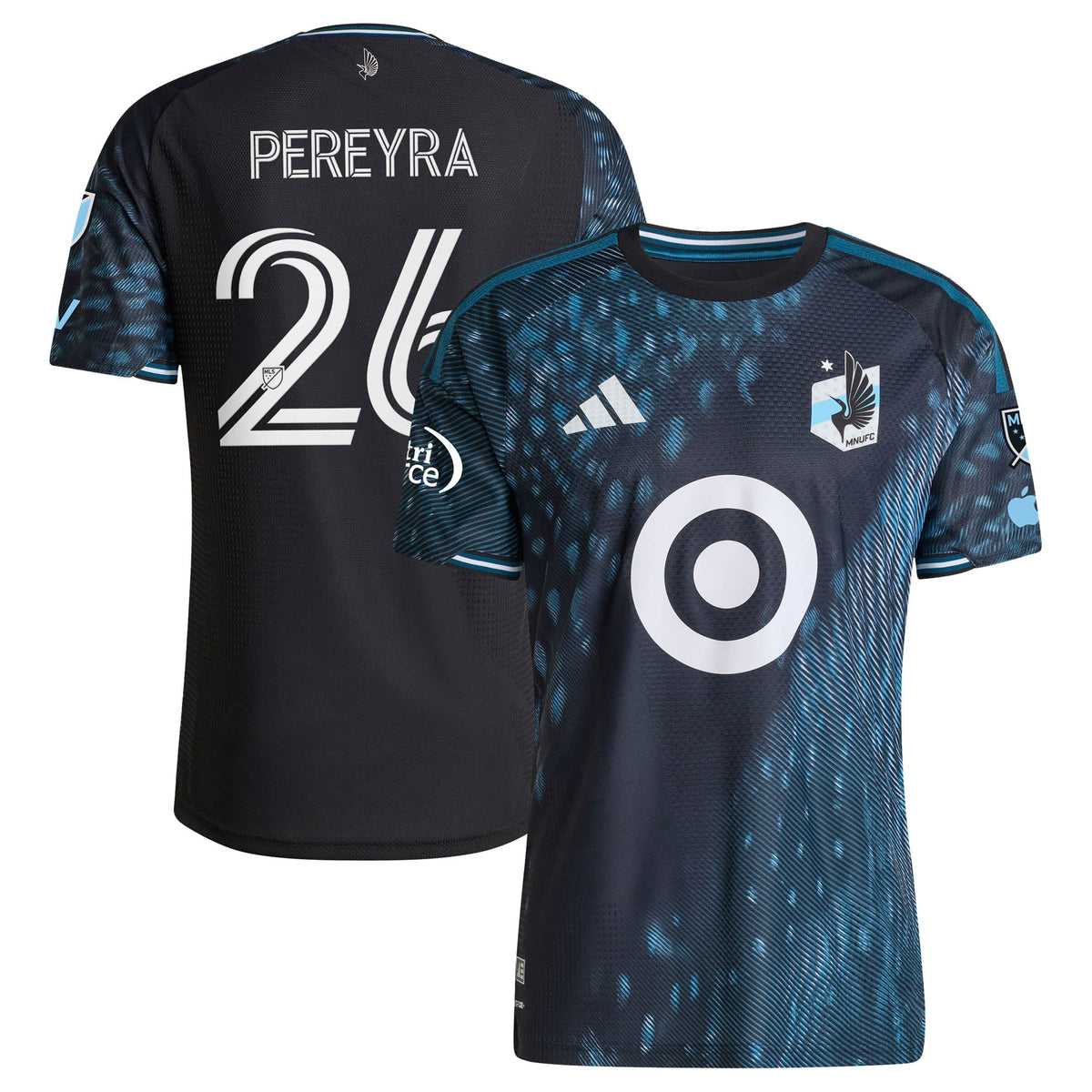 Men's Minnesota United FC Joaquín Pereyra Black 2026 The Decade Kit On-Field Authentic Patch Jersey
