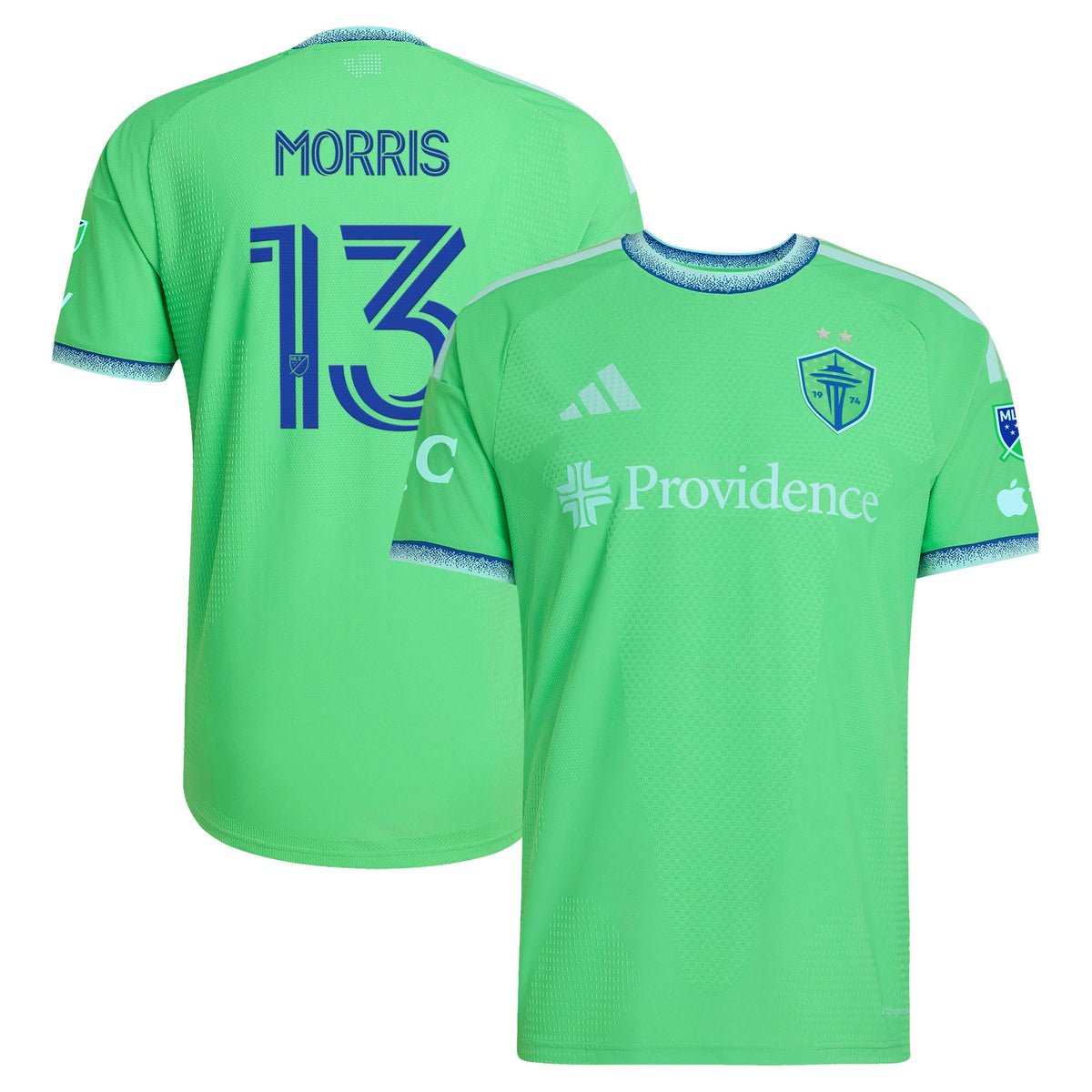 Men's Seattle Sounders FC Jordan Morris Rave Green 2026 The Evergreen State Kit On-Field Authentic Patch Jersey