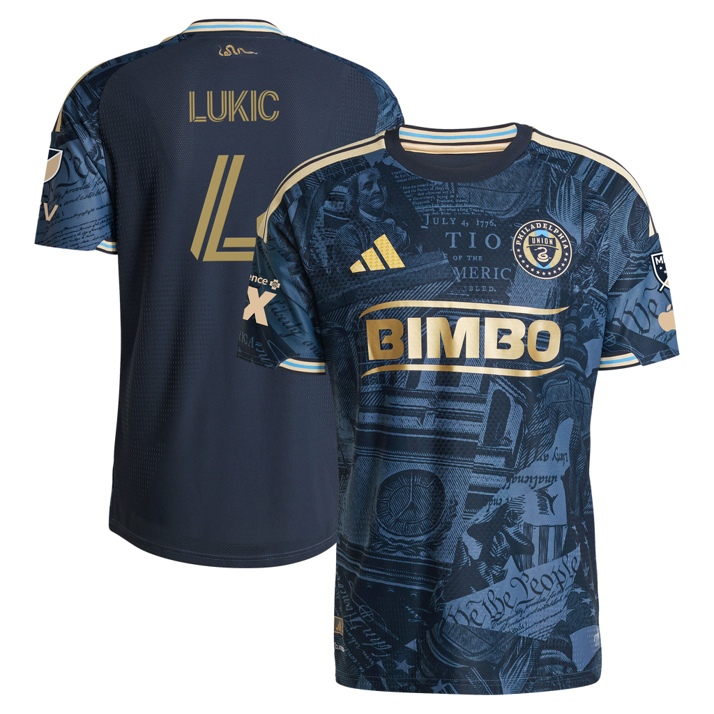 Men's Philadelphia Union Jovan Lukić Navy 2026 1776 Kit On-Field Authentic Patch Jersey