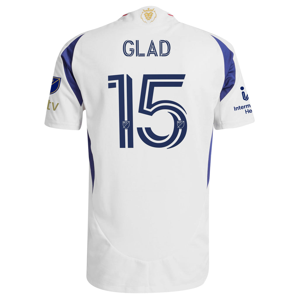 Men's Real Salt Lake Justen Glad White 2025 Grid City On-Field Authentic Jersey