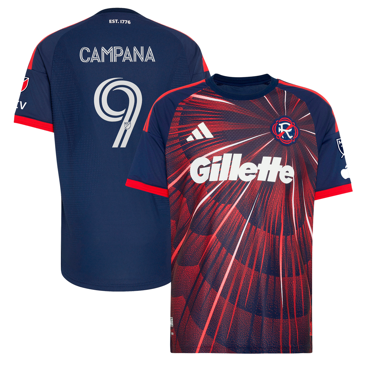 Men's New England Revolution Leonardo Campana Blue 2026 Independence Day On-Field Authentic Patch Jersey