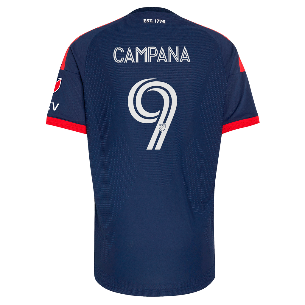Men's New England Revolution Leonardo Campana Blue 2026 Independence Day On-Field Authentic Patch Jersey