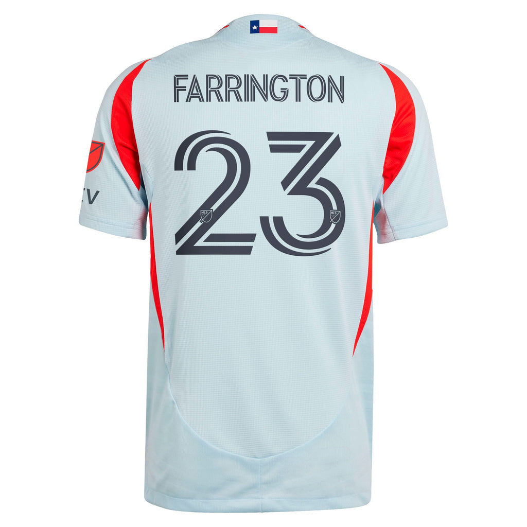 Men's FC Dallas Logan Farrington Light Blue 2025 The Inferno Kit Authentic Player Jersey