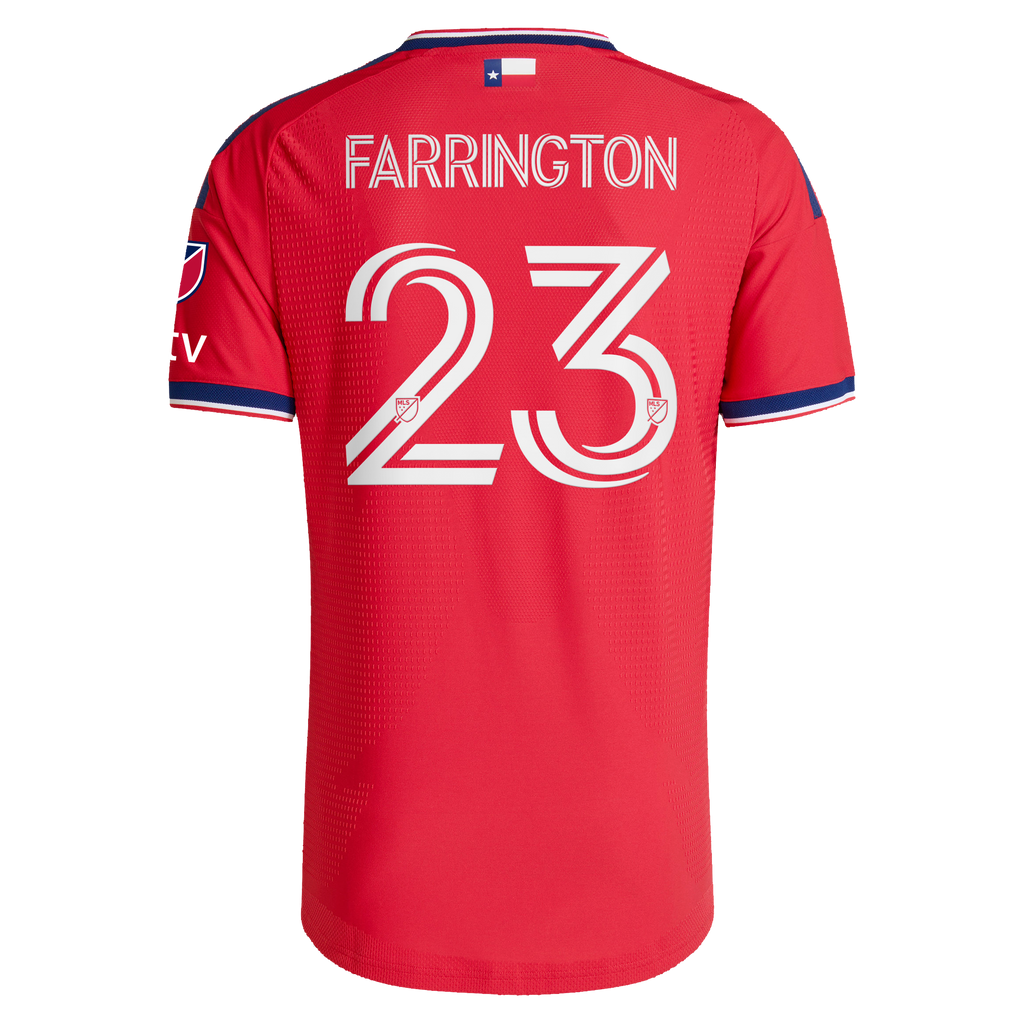Men's FC Dallas Logan Farrington Red 2026 DNA Kit On-Field Authentic Patch Jersey