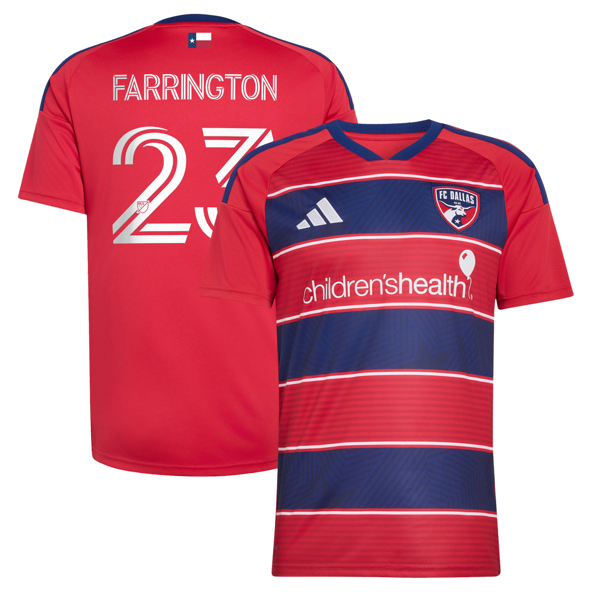 Men's FC Dallas Logan Farrington Red 2026 DNA Kit Replica Jersey