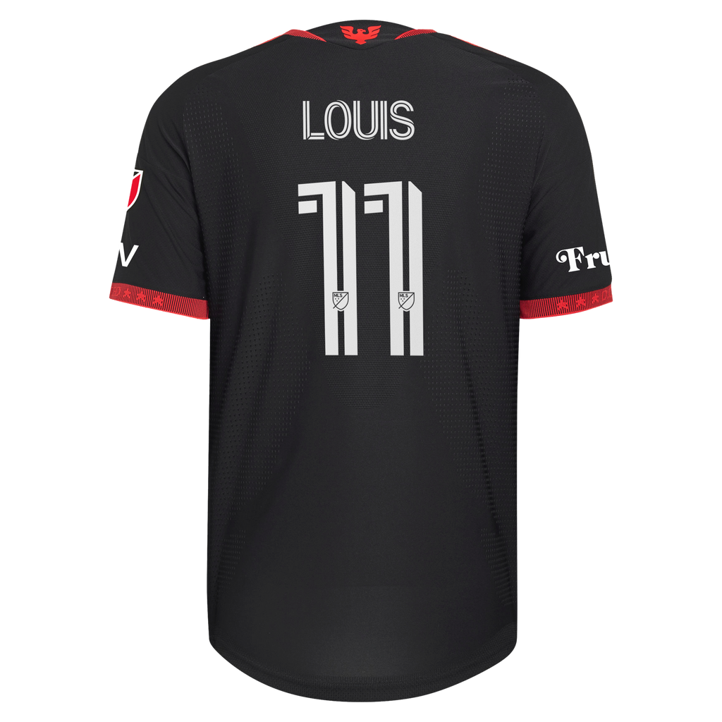 Men's D.C. United Louis Munteanu Black 2026 Black-and-Red Kit On-Field Authentic Patch Jersey