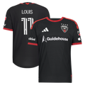 Men's D.C. United Louis Munteanu Black 2026 Black-and-Red Kit On-Field Authentic Patch Jersey