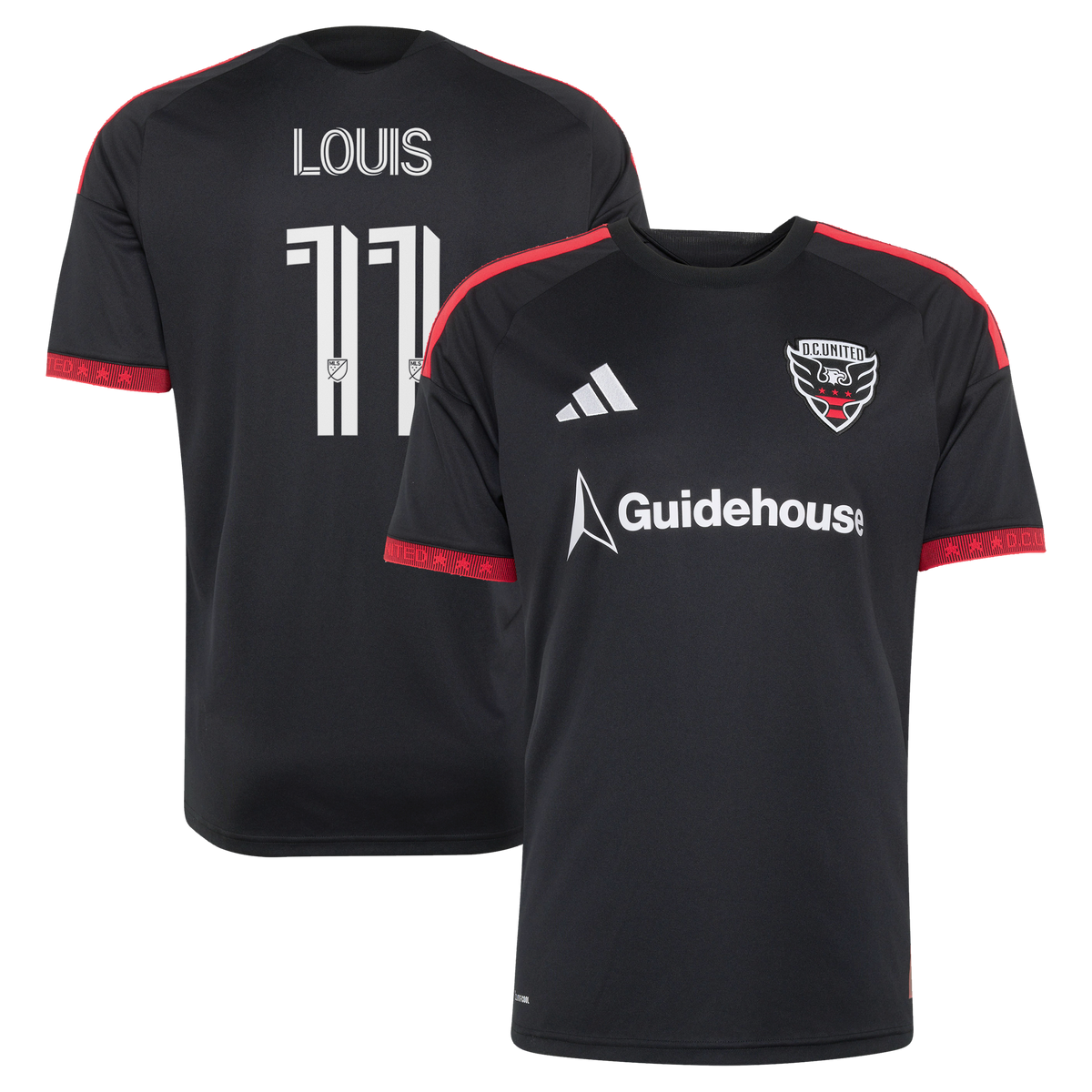 Men's D.C. United Louis Munteanu Black 2026 Black-and-Red Kit Replica Jersey