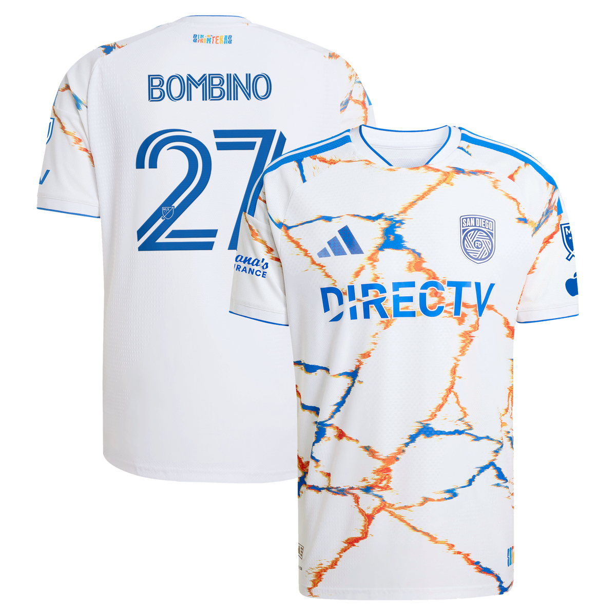 Men's San Diego FC Luca Bombino White 2026 Unprecedented Unity Kit On-Field Authentic Patch Jersey