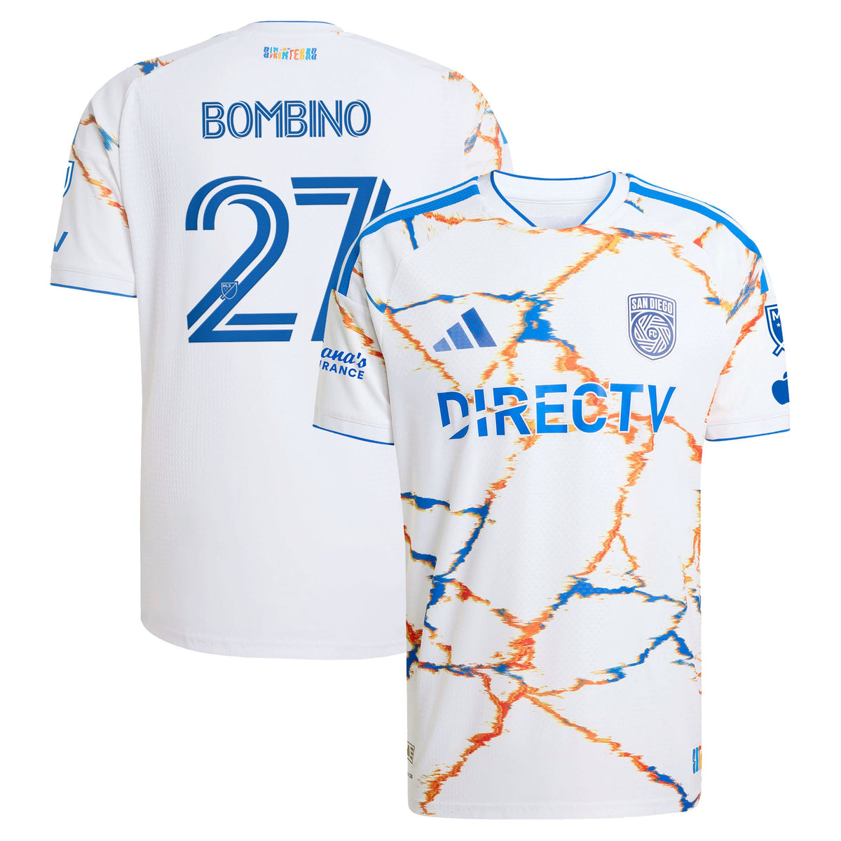 Men's San Diego FC Luca Bombino White 2026 Unprecedented Unity Kit On-Field Authentic Patch Jersey