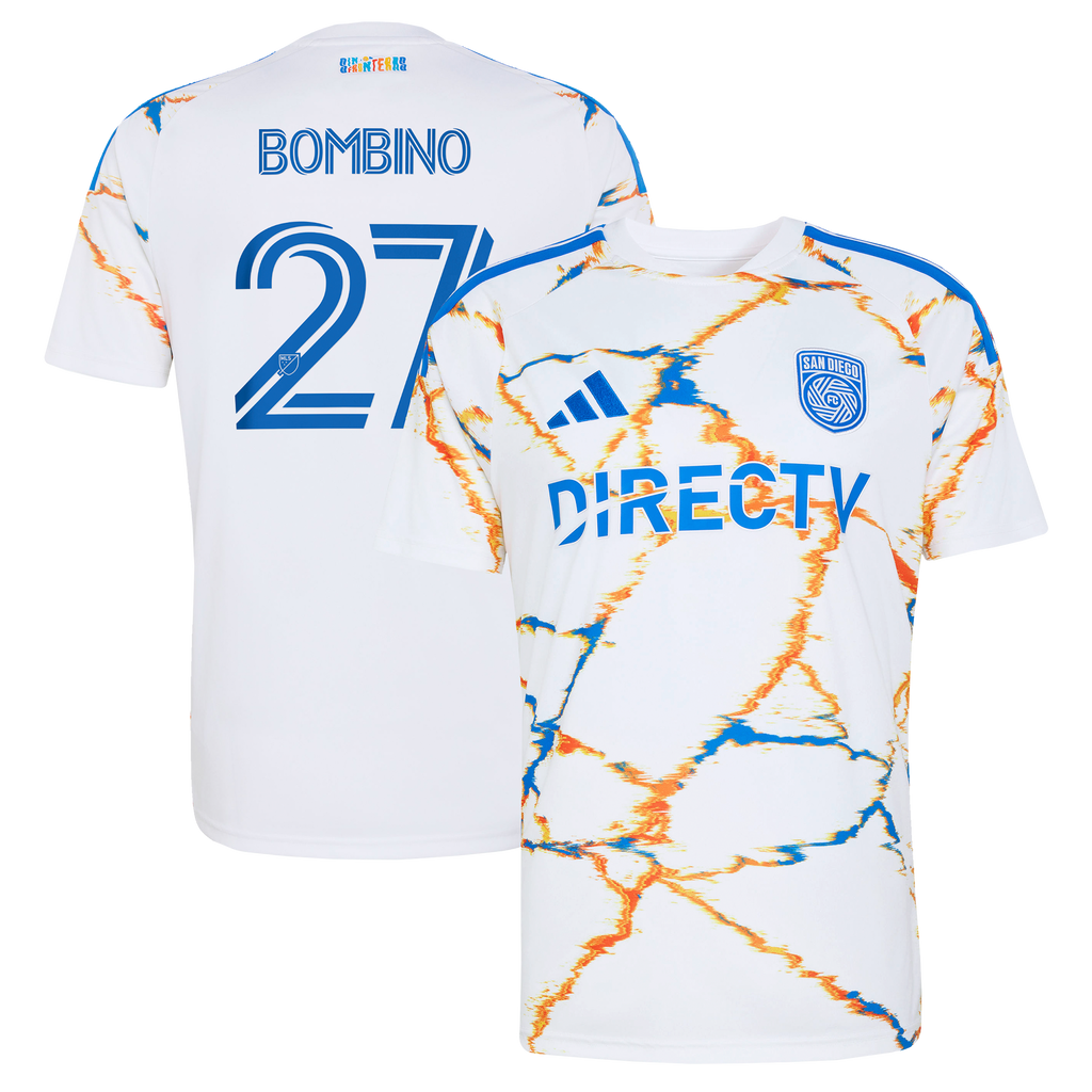 Men's San Diego FC Luca Bombino White 2026 Unprecedented Unity Kit Replica Jersey