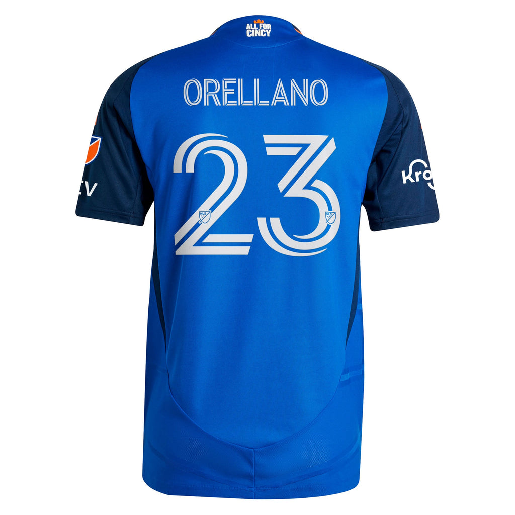Men's FC Cincinnati Luca Orellano Blue 2025 Orange and Blue Legacy Kit Authentic Player Jersey