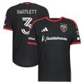 Men's D.C. United Lucas Bartlett Black 2026 Black-and-Red Kit On-Field Authentic Patch Jersey