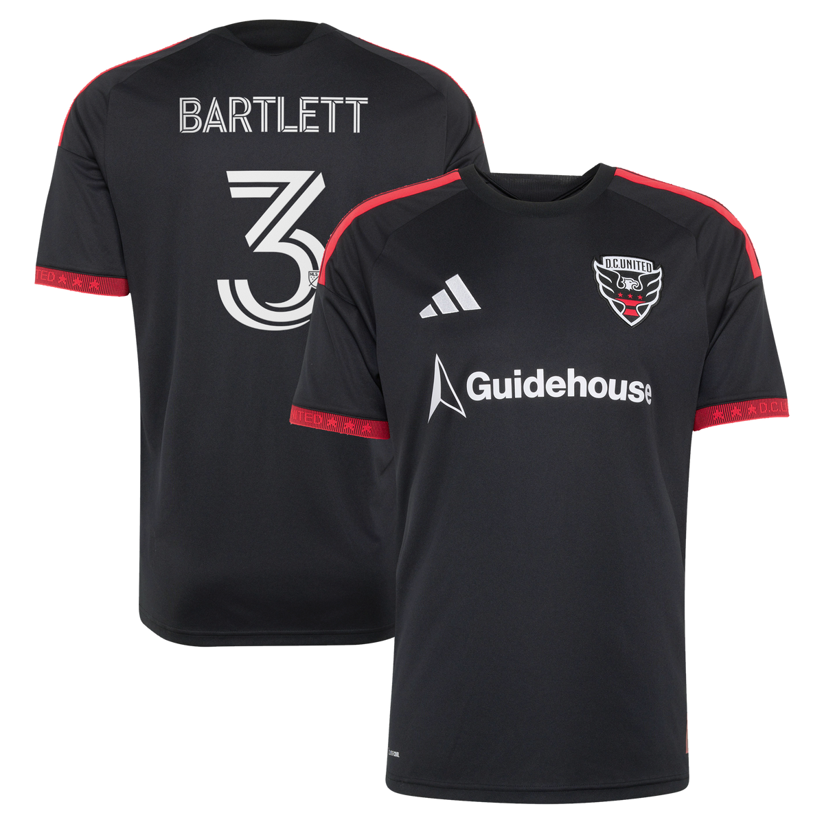 Men's D.C. United Lucas Bartlett Black 2026 Black-and-Red Kit Replica Jersey