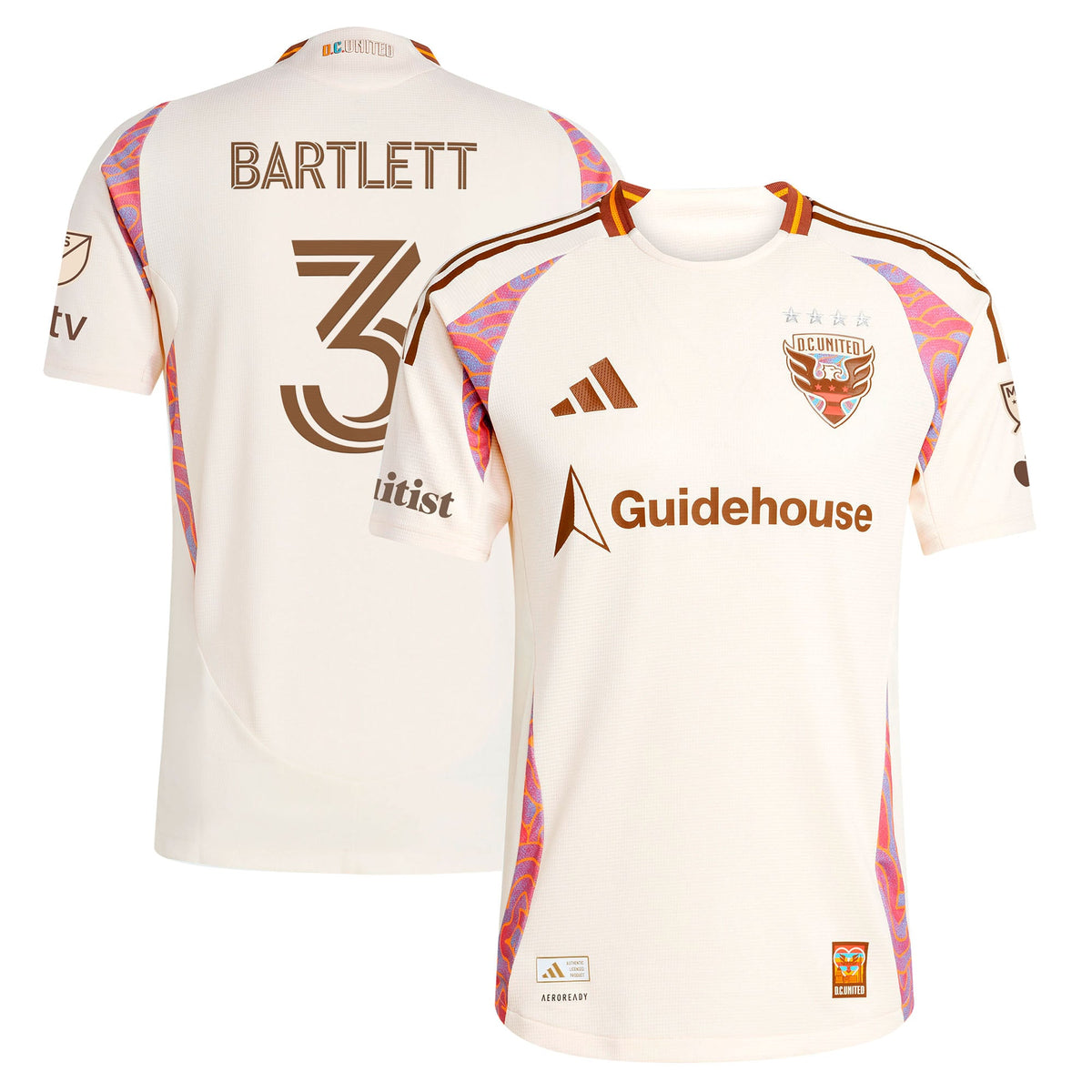 Men's D.C. United Lucas Bartlett Natural 2025 The Soul Kit On-Field Authentic Jersey