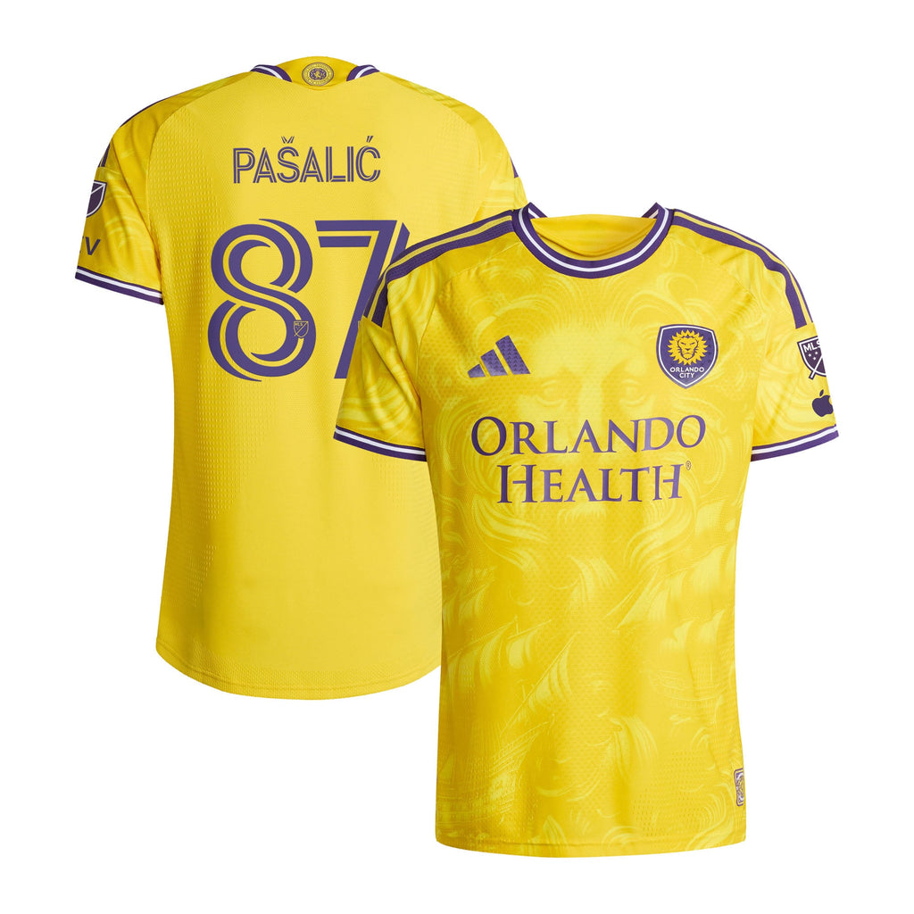 Men's Orlando City SC Marco Pašalić Yellow 2026 Sunken Treasure Kit On-Field Authentic Patch Jersey