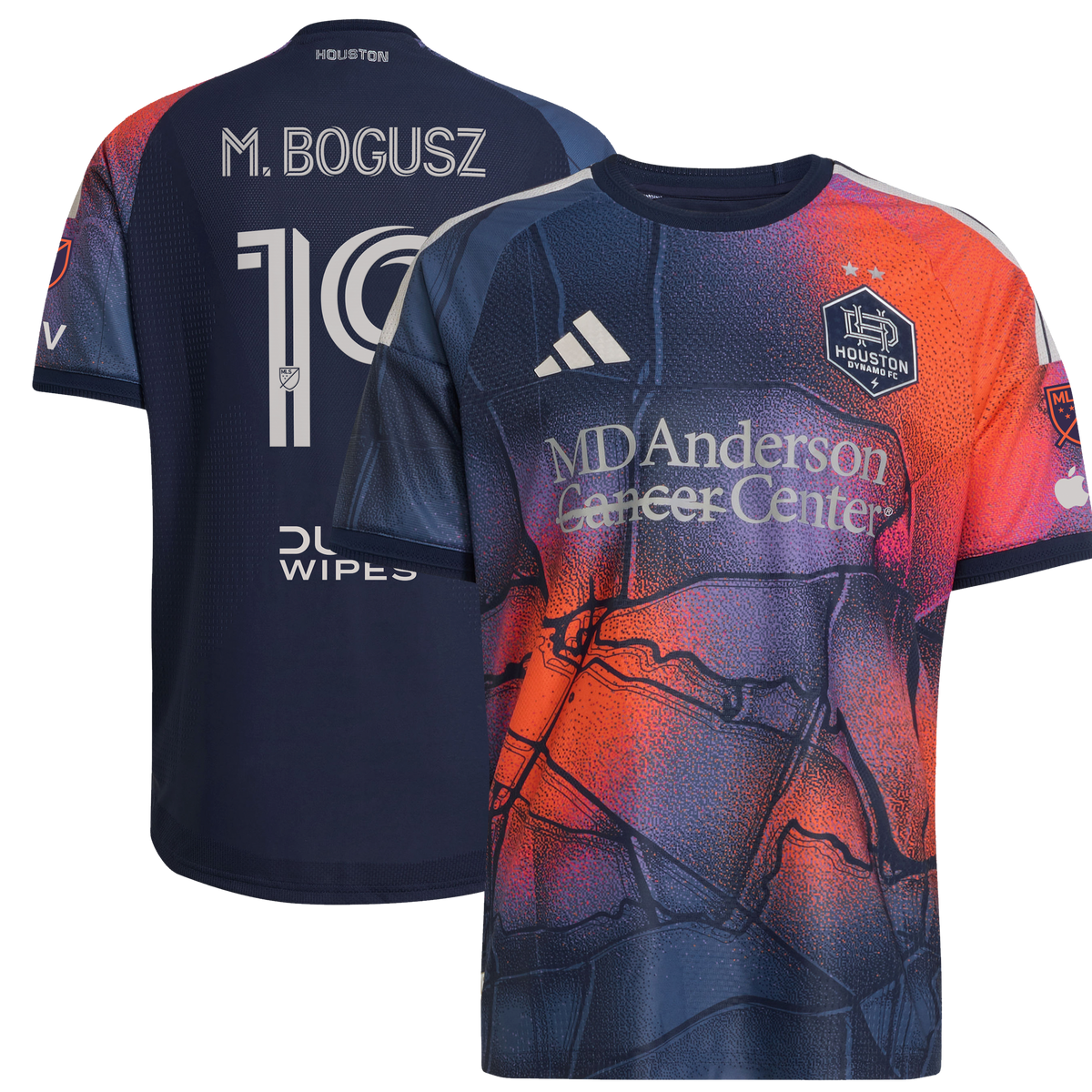 Men's Houston Dynamo FC Mateusz Bogusz Blue 2026 Mission Control On-Field Authentic Patch Jersey