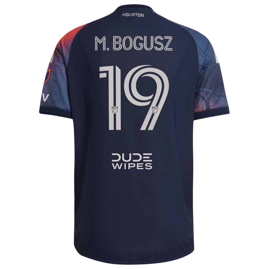 Men's Houston Dynamo FC Mateusz Bogusz Blue 2026 Mission Control On-Field Authentic Patch Jersey