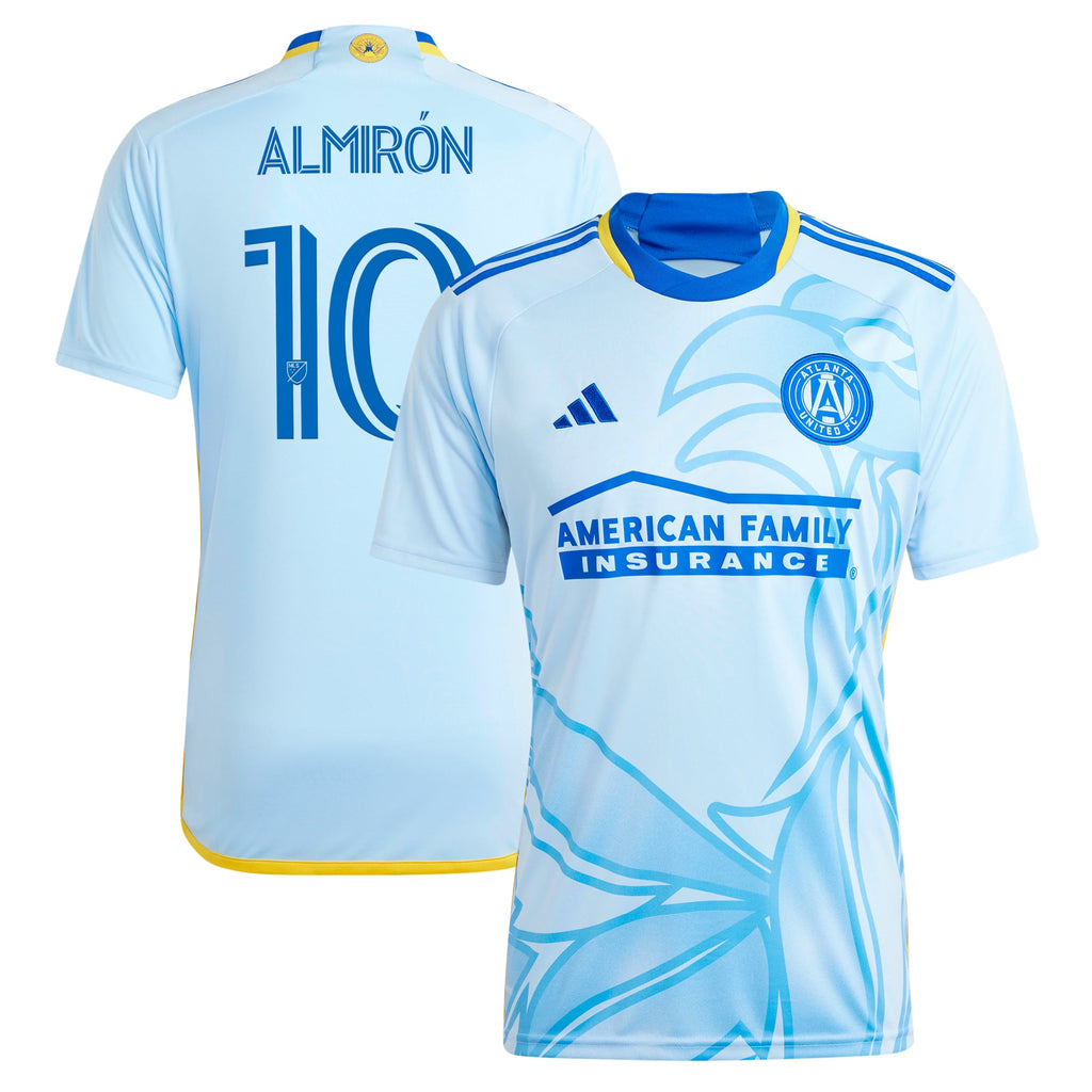Men's Atlanta United FC Miguel Almiron Light Blue 2024 The Resurgens Kit Replica Player Jersey