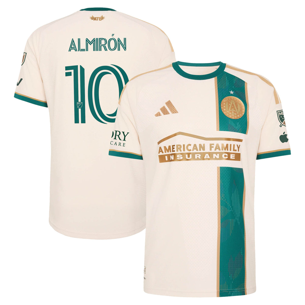 Men's Atlanta United FC Miguel Almiron Tan 2026 Spirit of '96 On-Field Authentic Patch Jersey
