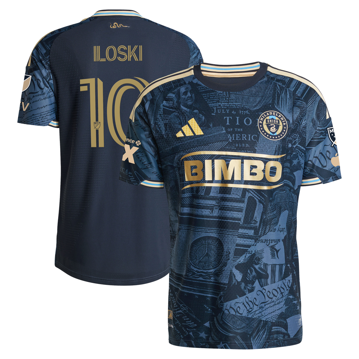 Men's Philadelphia Union Milan Iloski Navy 2026 1776 Kit On-Field Authentic Patch Jersey