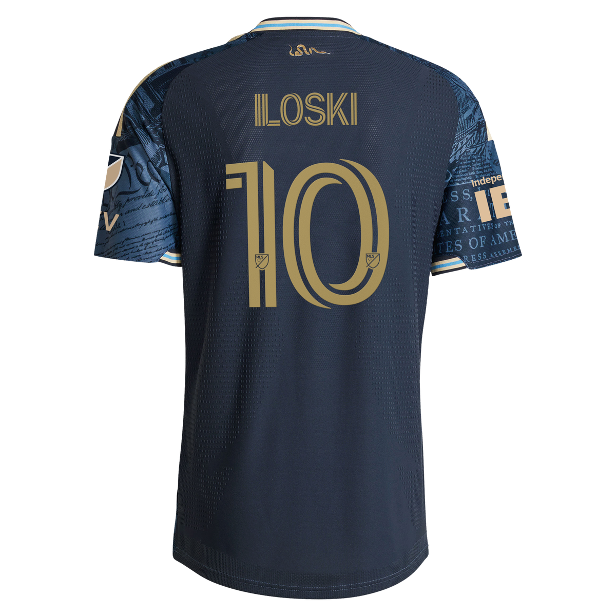 Men's Philadelphia Union Milan Iloski Navy 2026 1776 Kit On-Field Authentic Patch Jersey